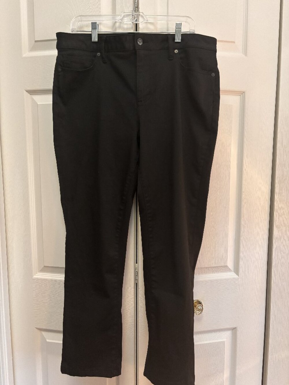 Lands’ End Black Stretch Jeans Women’s 16x28 Mid Rise Straight Leg